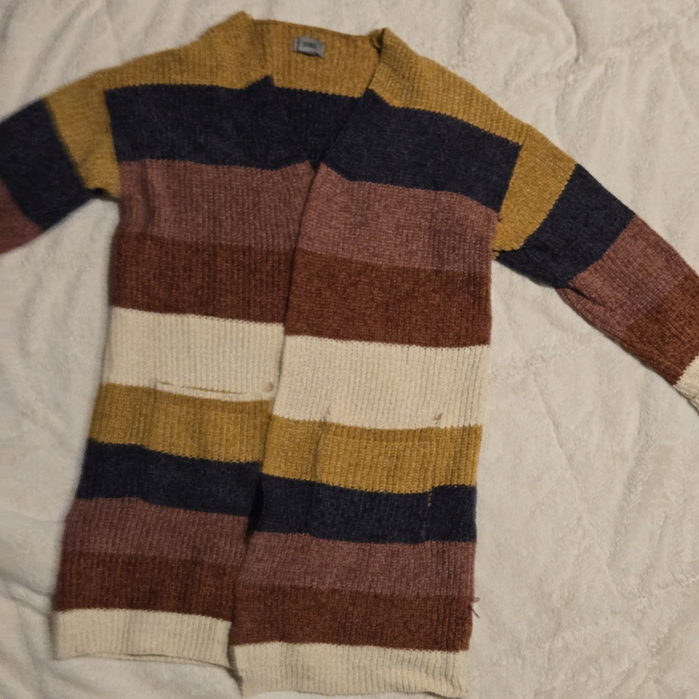 Striped Cardigan - Fall Colors Size S - $10